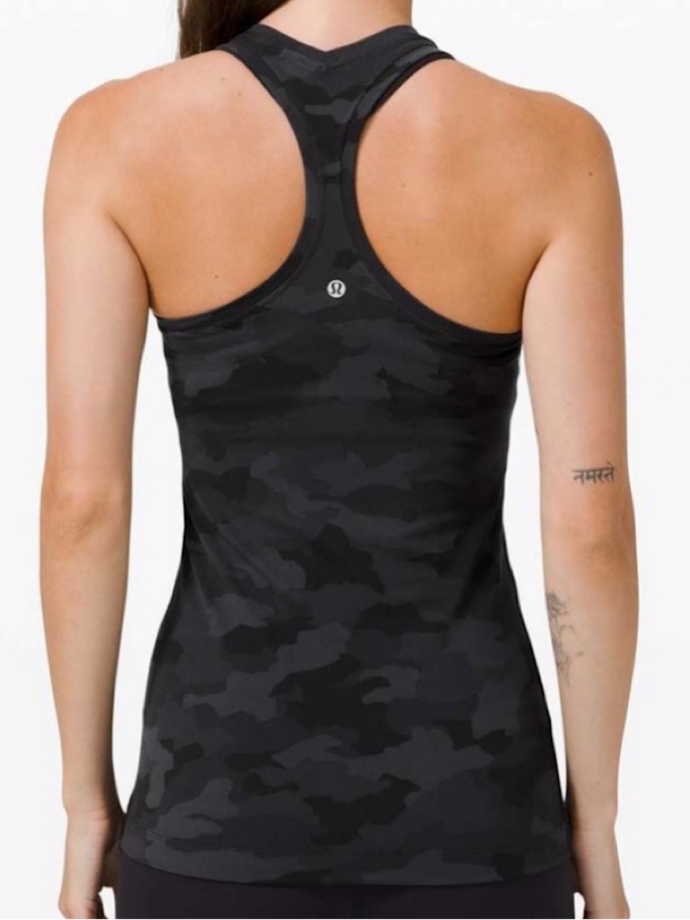 🎉Lululemon Cool Racerback Tank, Size See Measurements, Black Camo